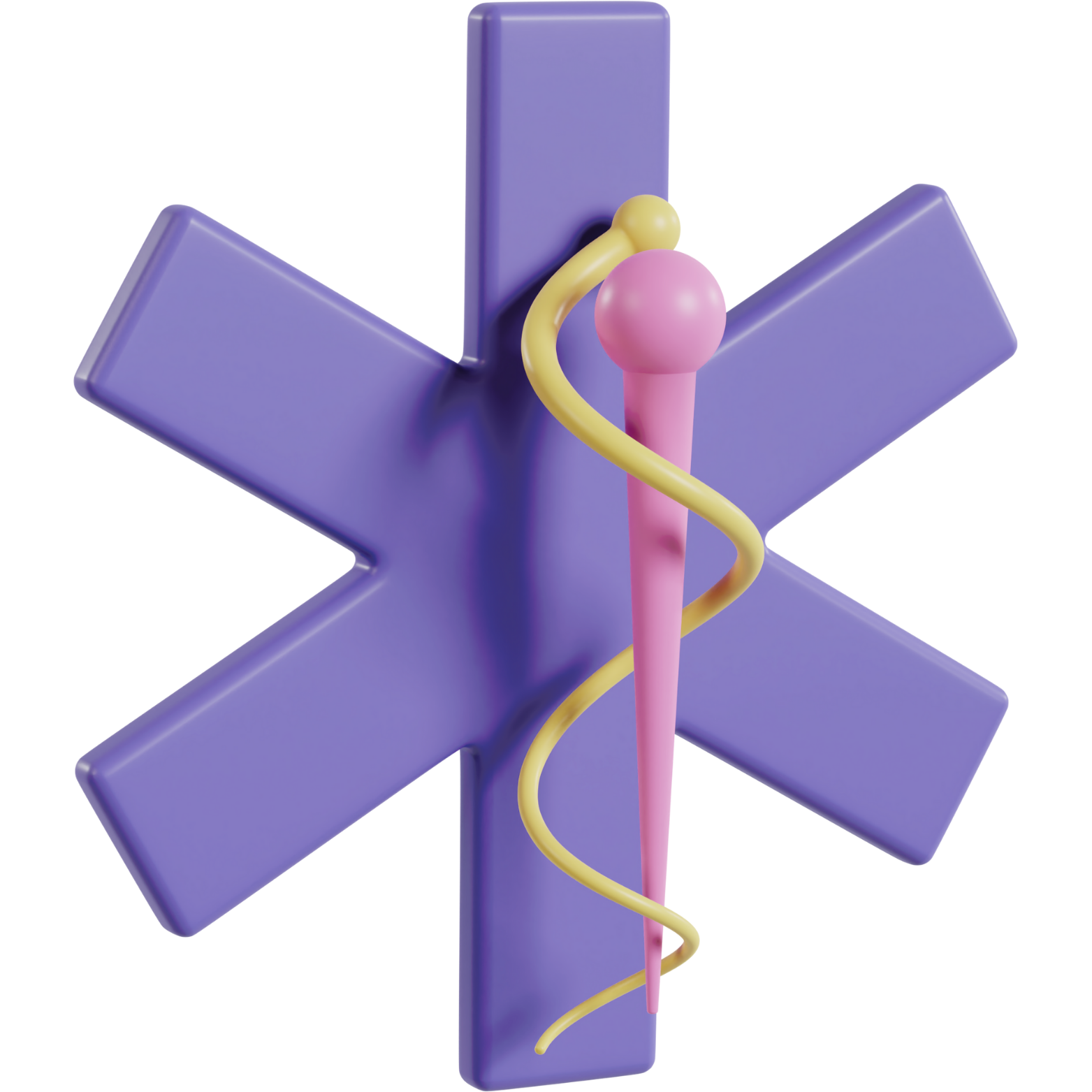 a purple sign with a needle and a yellow needle